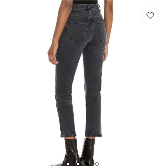 NWT AGOLDE Riley Straight Crop Jeans Edit Black Wash 24 - Picture 6 of 11